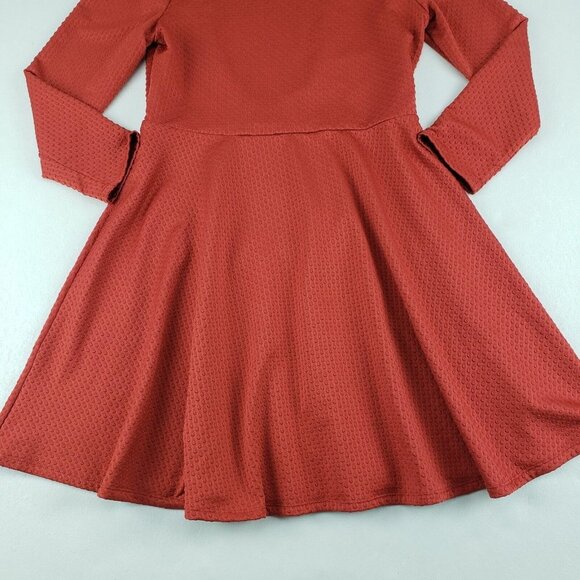 Free People Fit & Flare Dress Orange Womens Medium Long Sleeve Cutout Back - Picture 4 of 14